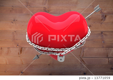 Composite image of locked heart 13771059