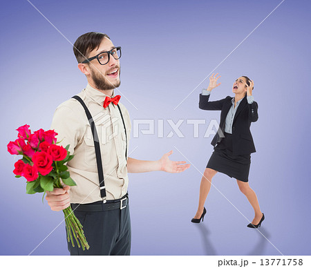 Composite image of angry businesswoman gesturing 13771758