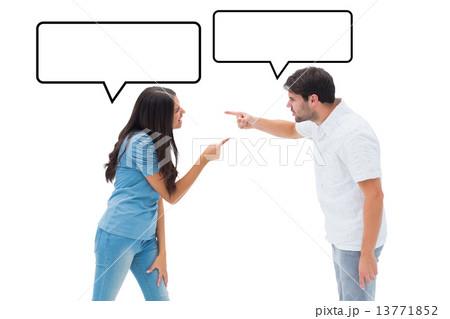 Composite image of angry couple shouting at each other 13771852