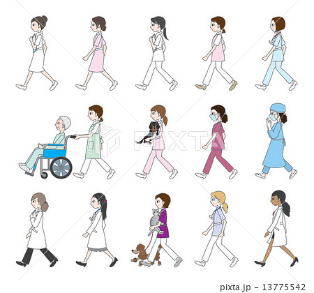 無料イラスト画像 最高かつ最も包括的な人 歩く イラスト 横