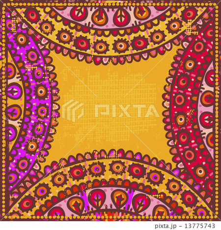 Hand drawn ethnic frame in indian style Hand drawn ethnic frame in indian style 13775743