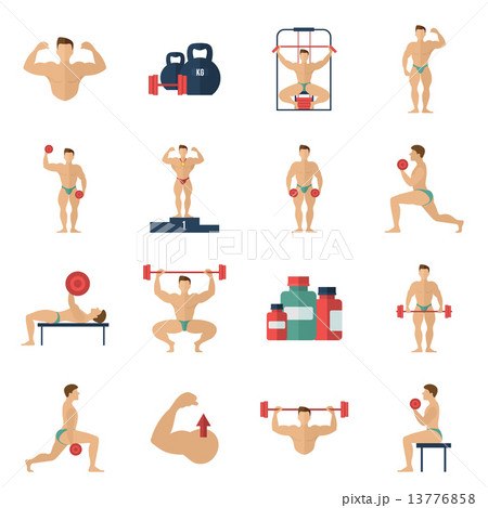 Bodybuilding Icons Set 13776858
