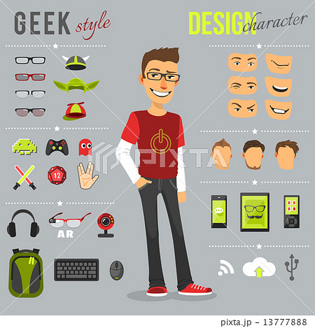 Geek Style Set - 스톡일러스트 [13777888] - Pixta