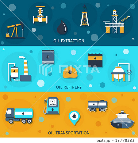 Oil Industry Flat Banners 13778233