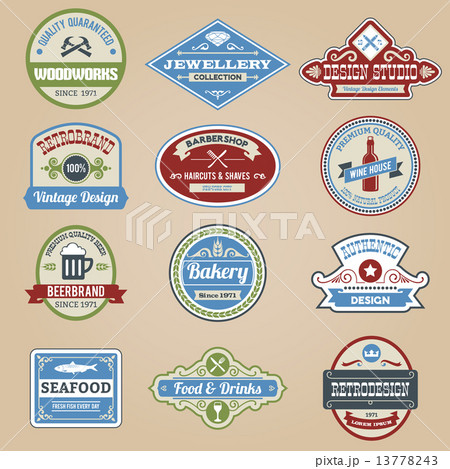 Retro Emblems Colored Retro Emblems Colored 13778243