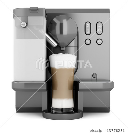 modern black coffee machine isolated on white background 13778281