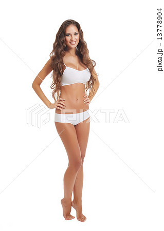 Charming tanned girl with perfect figure 13778904