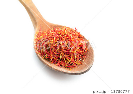 Saffron on wooden spoon. Isolated. Saffron on wooden spoon. Isolated. 13780777