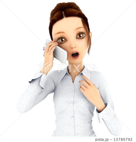 スマートフォンで電話する女性 3DCGイラスト素材 スマートフォンで電話する女性 3DCGイラスト素材 13780792