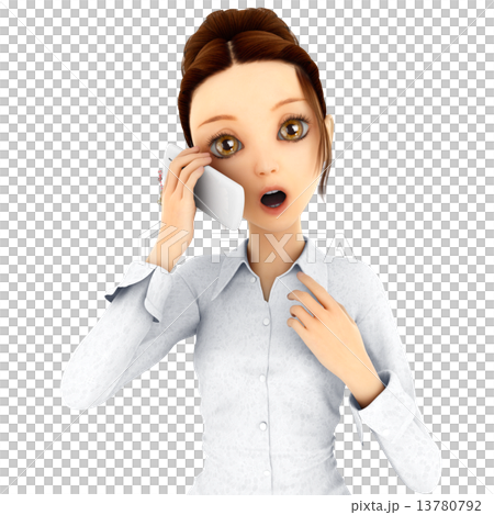スマートフォンで電話する女性 3DCGイラスト素材 スマートフォンで電話する女性 3DCGイラスト素材 13780792