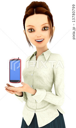 スマートフォンを使う女性 3DCGイラスト素材 スマートフォンを使う女性 3DCGイラスト素材 13780799
