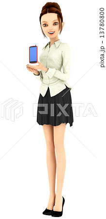 スマートフォンを使う女性 3DCGイラスト素材 スマートフォンを使う女性 3DCGイラスト素材 13780800
