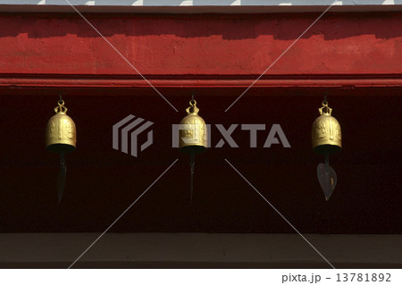 Three small bells hanging  in Thai temple 13781892