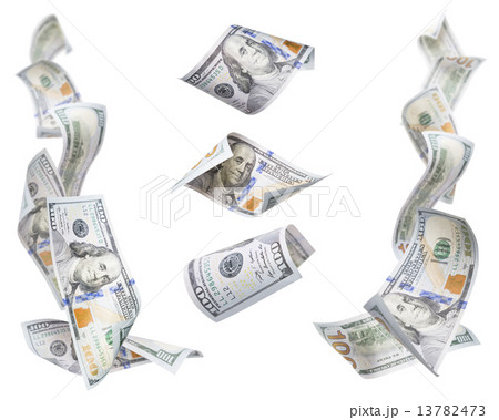 Left and Right Corner Frames of $100 Bills, 3 Isolated 13782473