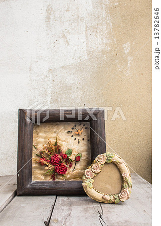 Picture frames on table. Picture frames on table. 13782646