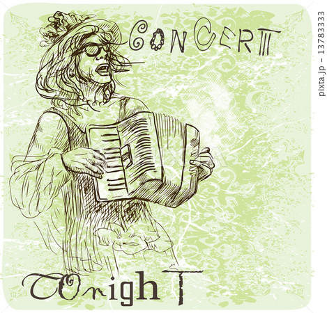 Music placard with an Musician 13783333