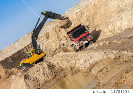 Excavator Loading Dumper Truck 13783555