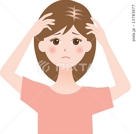 髪の分け目が目立つ女性 13783677