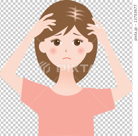髪の分け目が目立つ女性 13783677