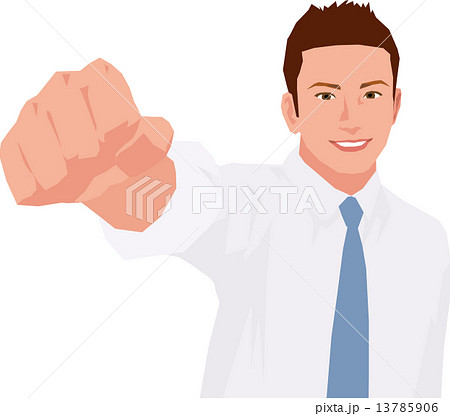 拳を突き出す若いビジネスマン 13785906