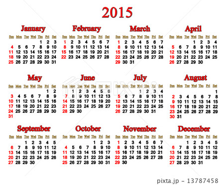 calendar for 2015 year in English calendar for 2015 year in English 13787458