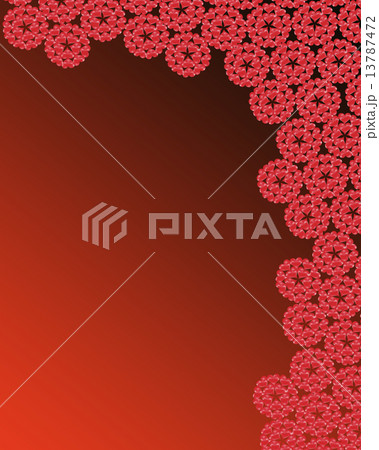 pattern from brown flowers on red background 13787472