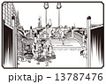 歌川広重 東海道五拾三次 日本橋 朝之景イメージイラスト 13787476