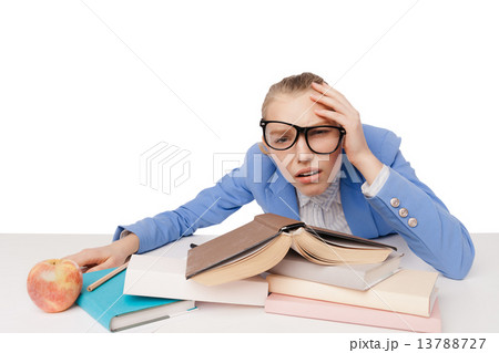 shocked, surprised student wearing glasses 13788727