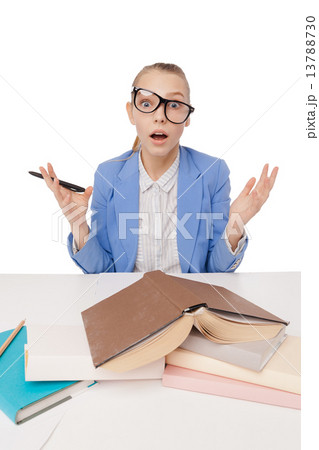 shocked, surprised student wearing glasses shocked, surprised student wearing glasses 13788730