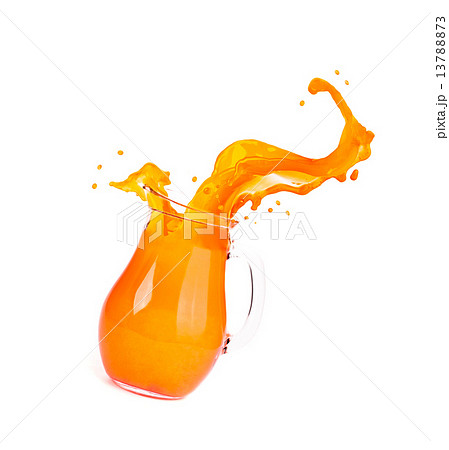 orange juice splash isolated on white 13788873