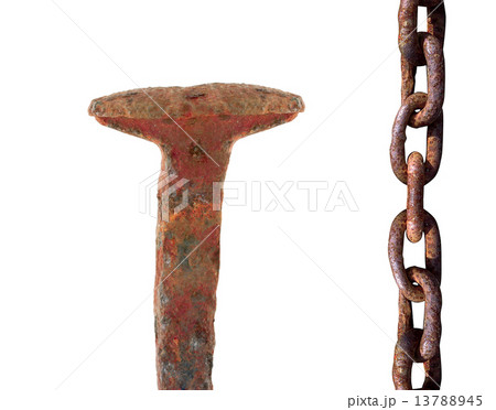 rusty nail and chain 13788945