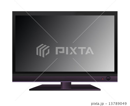 frontal view of widescreen lcd monitor isolated 13789049