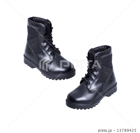 black boots isolated over white background black boots isolated over white background 13789425