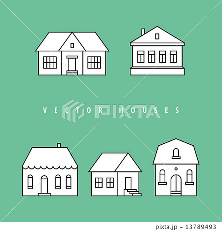 Houses set. Isolated elements for design. Houses set. Isolated elements for design. 13789493
