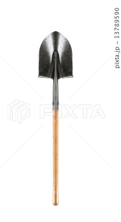 Shovel with wooden handle isolated Shovel with wooden handle isolated 13789590