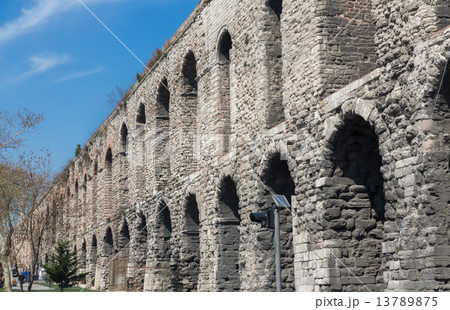 Valens Aqueduct in Istanbul, side view 13789875