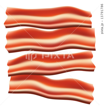 pieces of fried bacon vector illustration 13791786