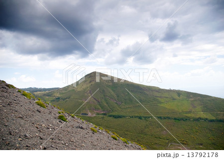 Storm clouds over Vulcano - volcano, Lipari, Sicily, Italy 13792178