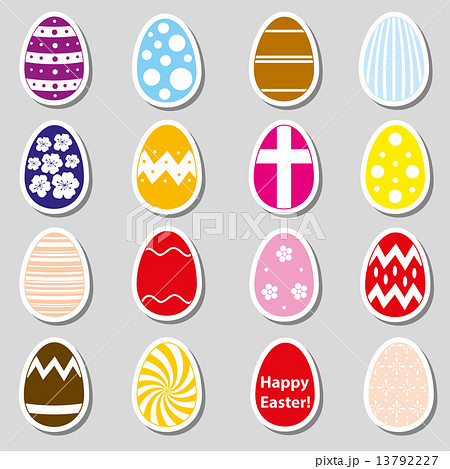 various color Easter eggs stickers collection eps10 various color Easter eggs stickers collection eps10 13792227