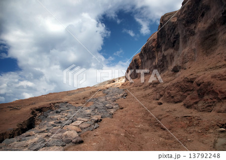 Red slope of the Vulcano volcano, Sicily 13792248