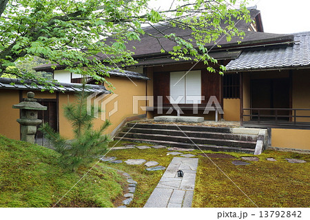 京都　初夏の桂離宮　古書院 御輿寄前庭  13792842