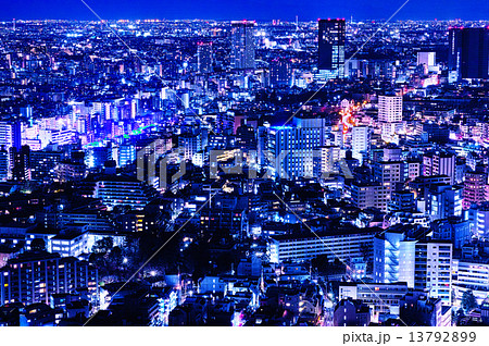 東京渋谷区代官山方面の夜景の写真素材