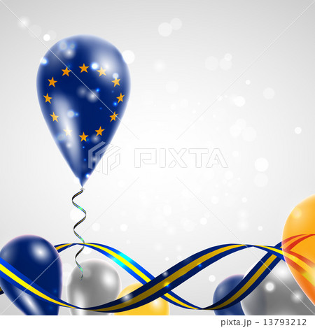European Union flag on balloon European Union flag on balloon 13793212