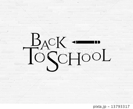 Back to school phrase on white brick wall 13793317