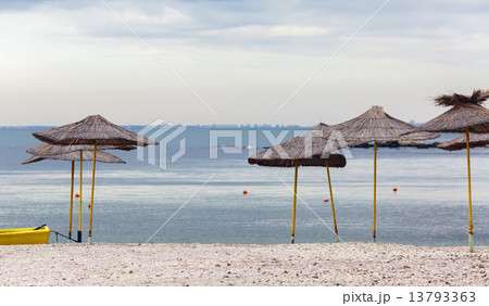 Straw beach umbrellas Straw beach umbrellas 13793363