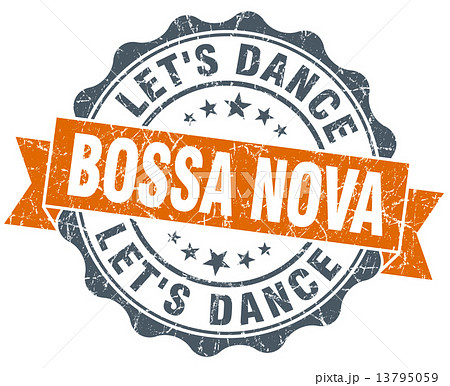 bossa nova orange vintage seal isolated on white 13795059
