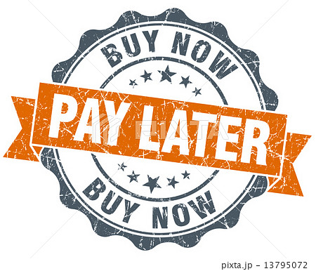 buy now pay later orange vintage seal isolated on white buy now pay later orange vintage seal isolated on white 13795072