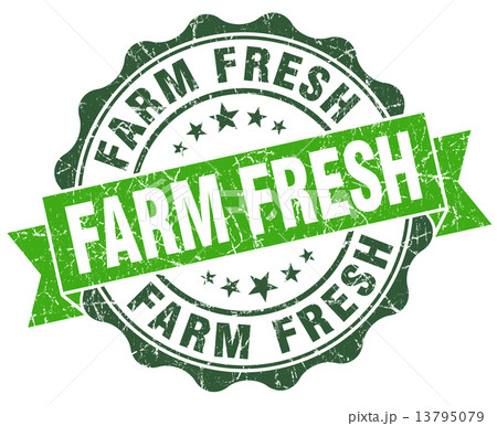 farm fresh green vintage seal isolated on white 13795079