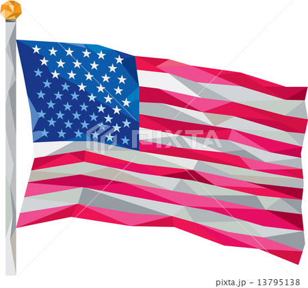 USA Flag Stars and Stripes Low Polygon 13795138