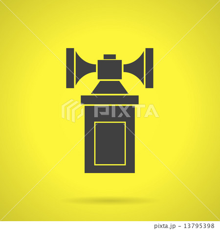 Black air horn flat vector icon 13795398